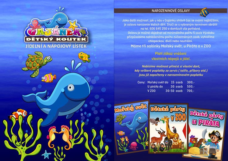 dtsk koutek Gajnek menu